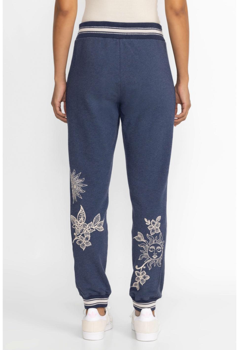 Women Bottoms | Johnny Was Addison Rib Detail Ft Jogger Heather Indigo