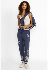 Women Bottoms | Johnny Was Addison Rib Detail Ft Jogger Heather Indigo