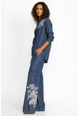 Women Bottoms | Johnny Was Alicent Denim Cargo Pant Denim