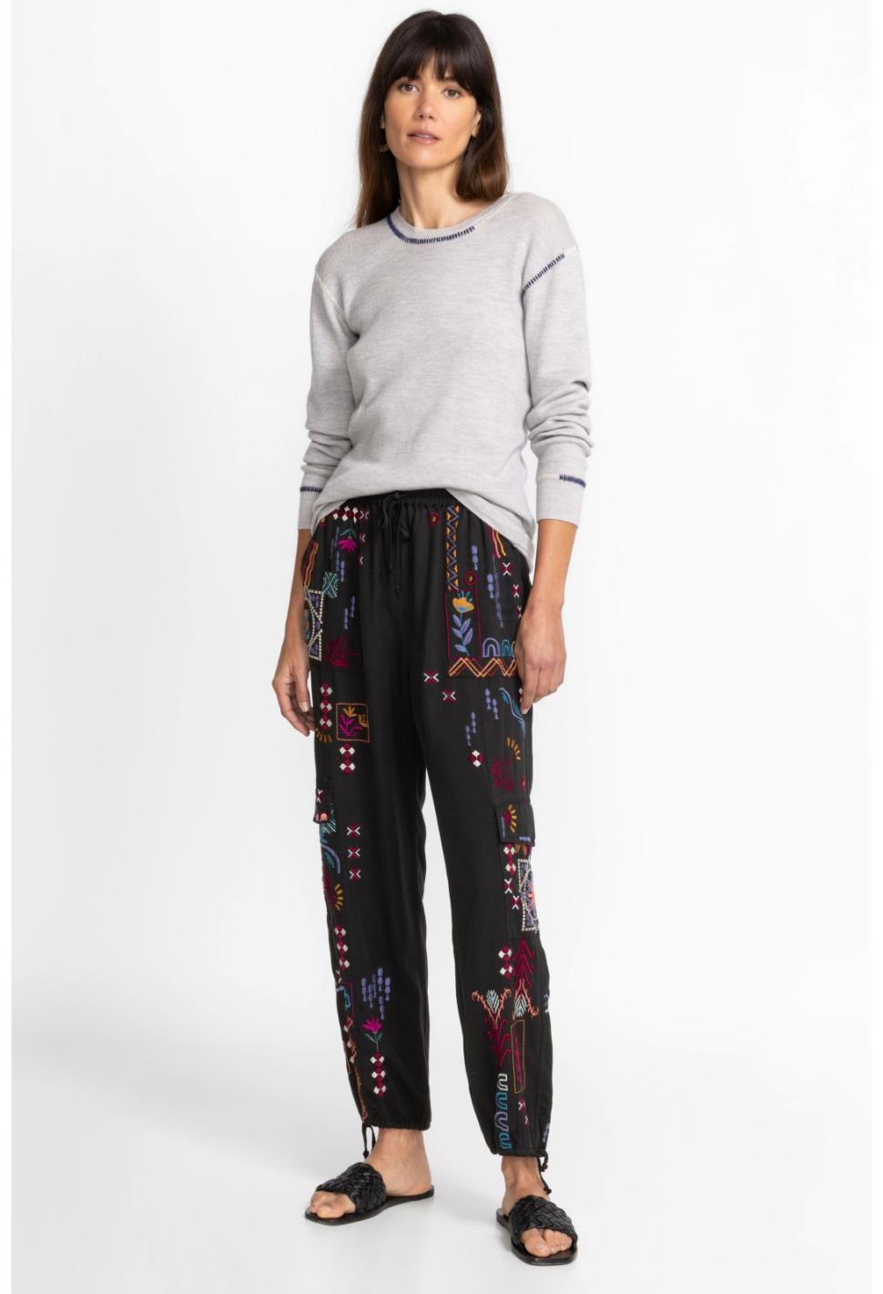 Women Bottoms | Johnny Was Campo Drawstring Cargo Pant Black