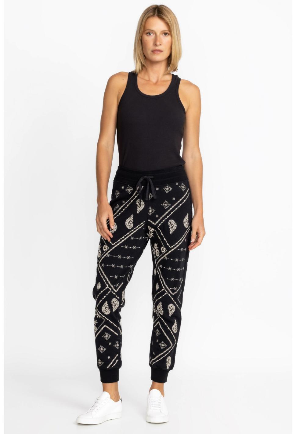 Women Bottoms | Johnny Was Devi Raw Seam Jogger Black
