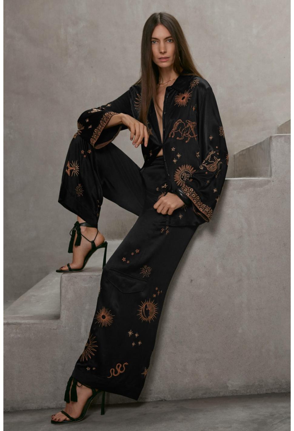 Women Bottoms | Johnny Was Estrella Wide Leg Cargo Pant Black