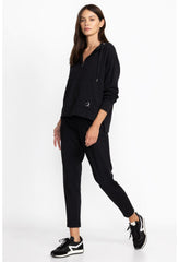 Women Bottoms | Johnny Was Fleece Pull On Pant Black Beauty