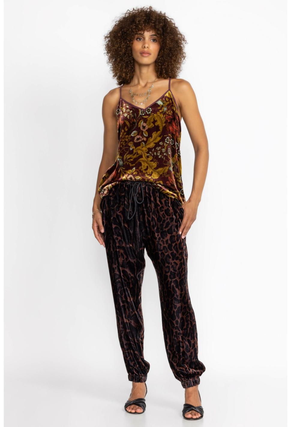 Women Bottoms | Johnny Was French Leopard Velvet Jogger French Leopard