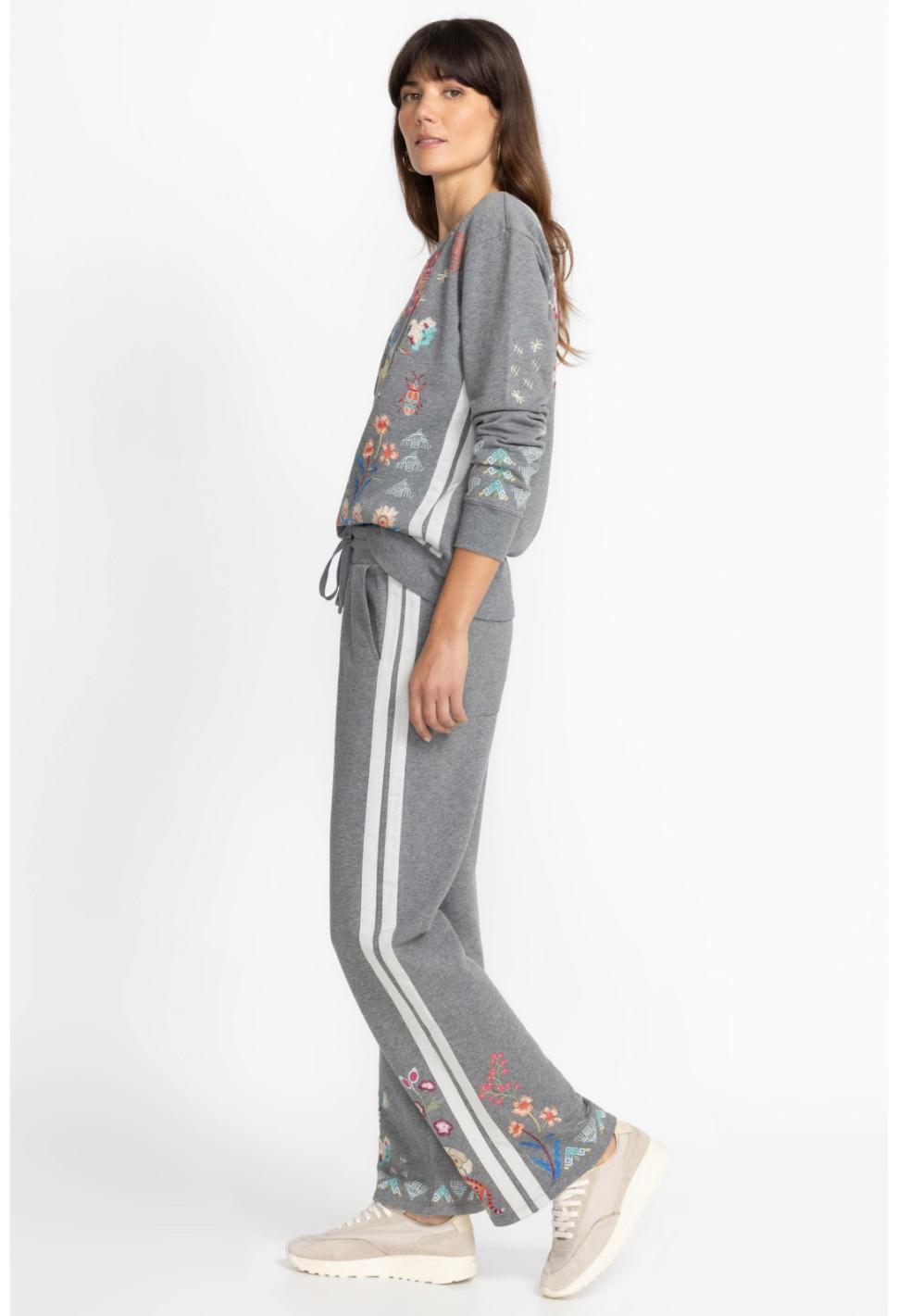 Women Bottoms | Johnny Was Griffin Wide Leg Ribbon Pant Dark Heather