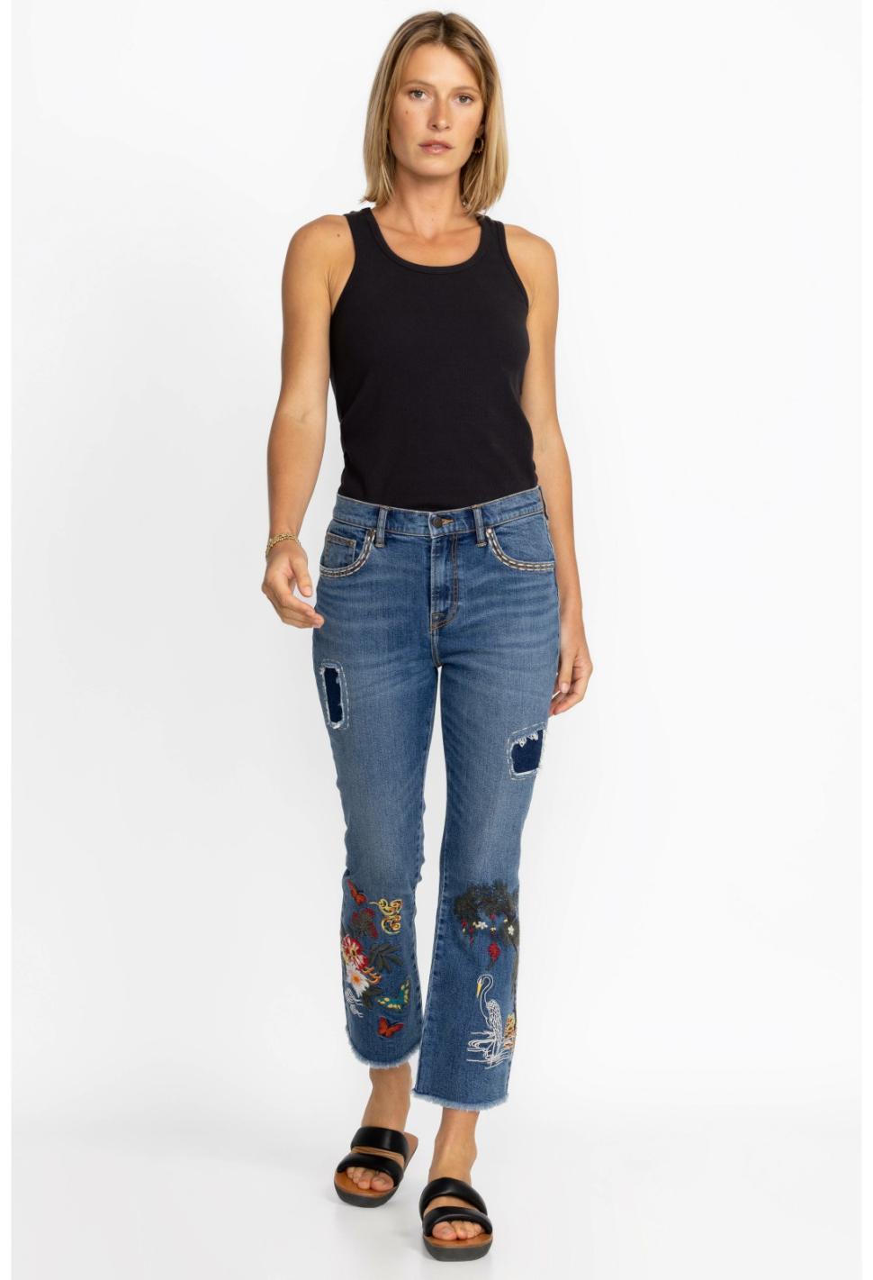 Women Bottoms | Johnny Was Heron Cropped Baby Boot Jean Vintage Aged Wash