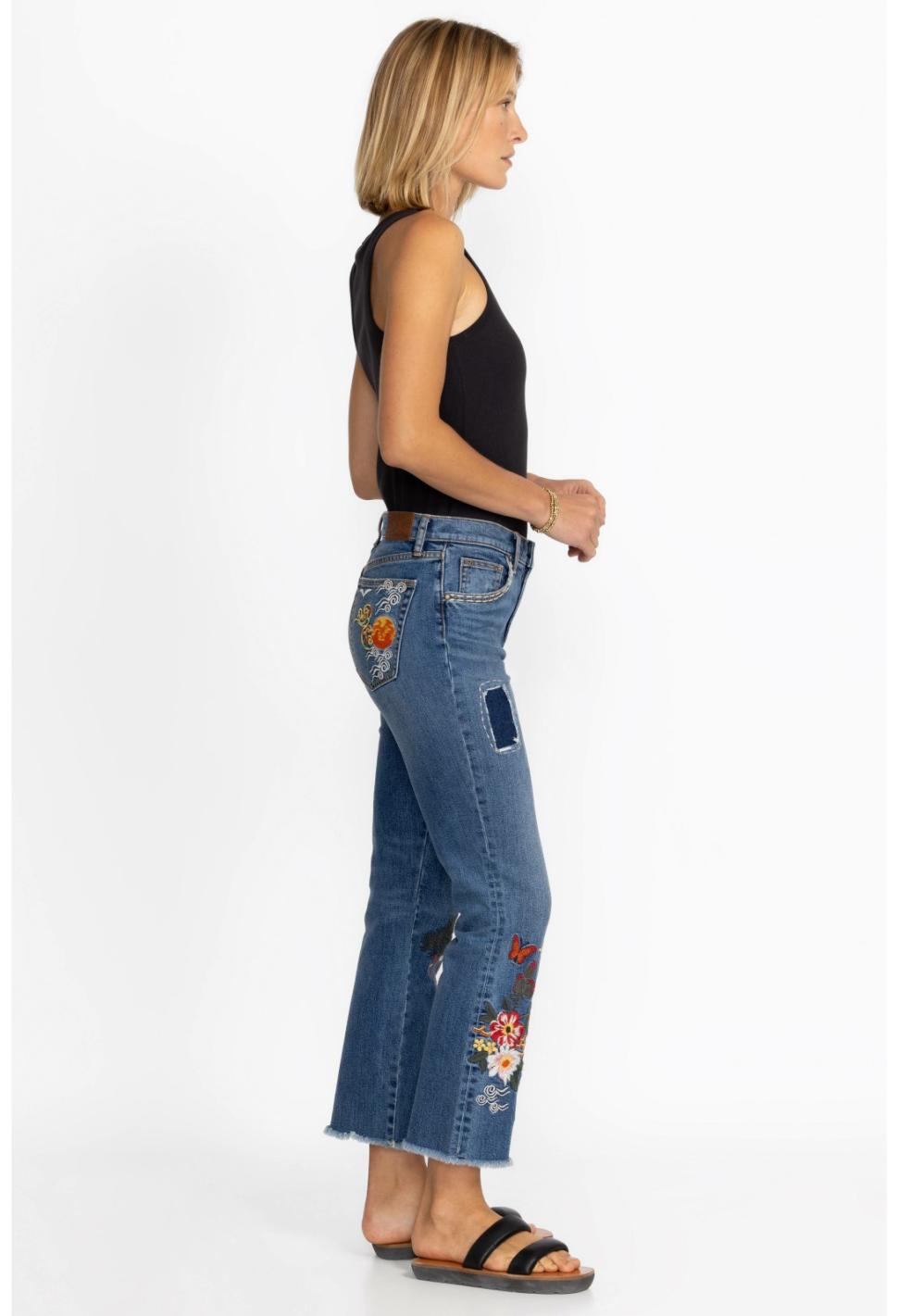 Women Bottoms | Johnny Was Heron Cropped Baby Boot Jean Vintage Aged Wash