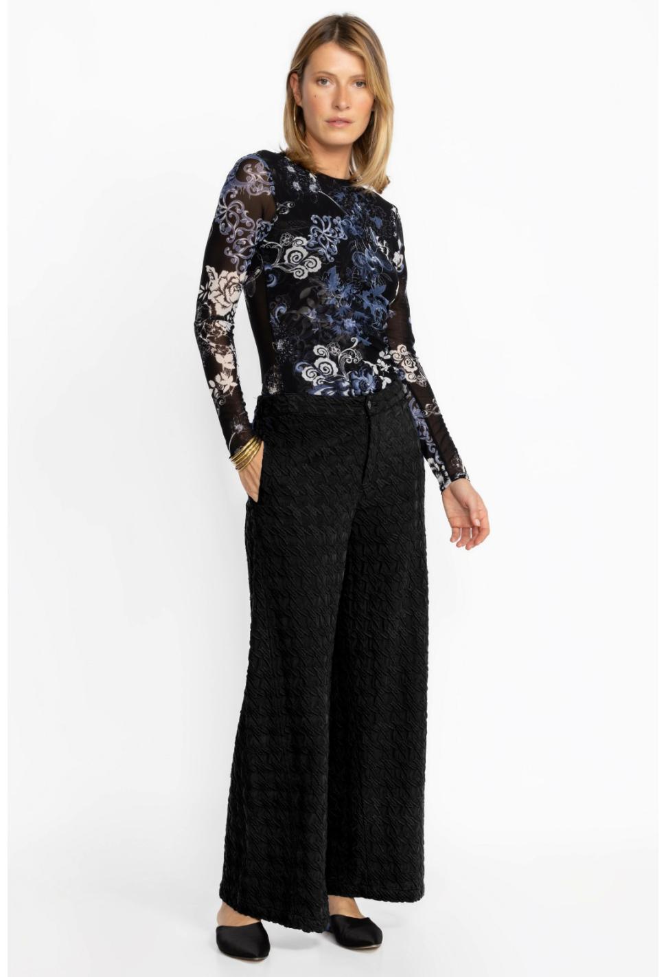 Women Bottoms | Johnny Was Hiro Houndstooth Pant Black