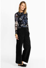 Women Bottoms | Johnny Was Hiro Houndstooth Pant Black