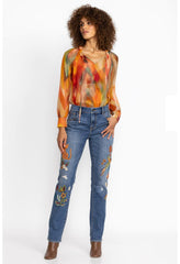 Women Bottoms | Johnny Was Isabella Boyfriend Jean Vintage Aged Destroyed Wash