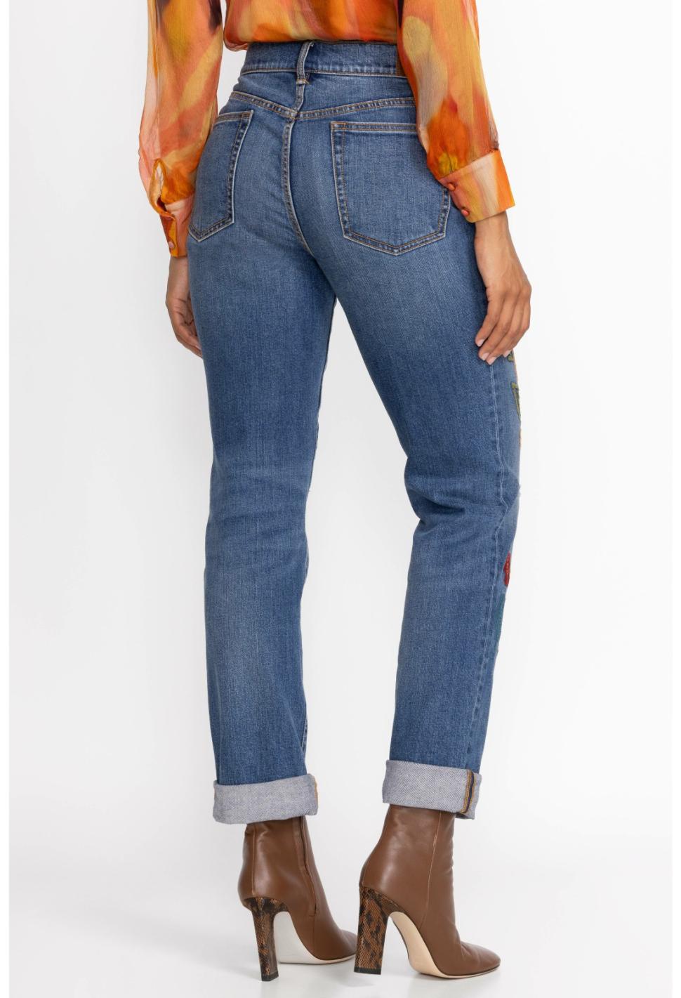 Women Bottoms | Johnny Was Isabella Boyfriend Jean Vintage Aged Destroyed Wash