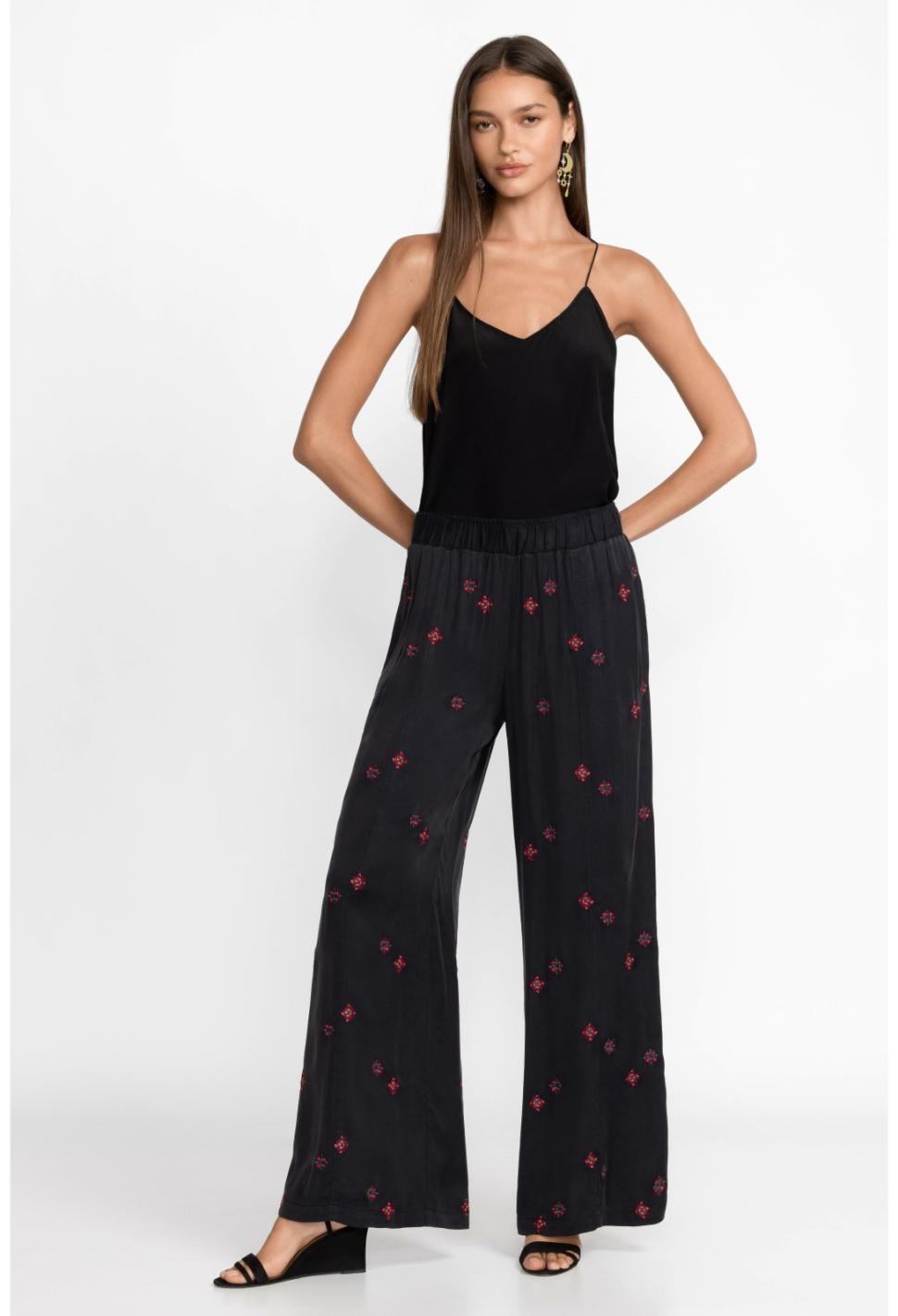 Women Bottoms | Johnny Was Maxine Seamed Wide Leg Pant Black