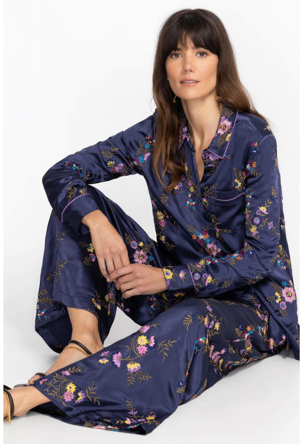 Women Bottoms | Johnny Was Misty Rayon Easy Pant Sapphire Blue