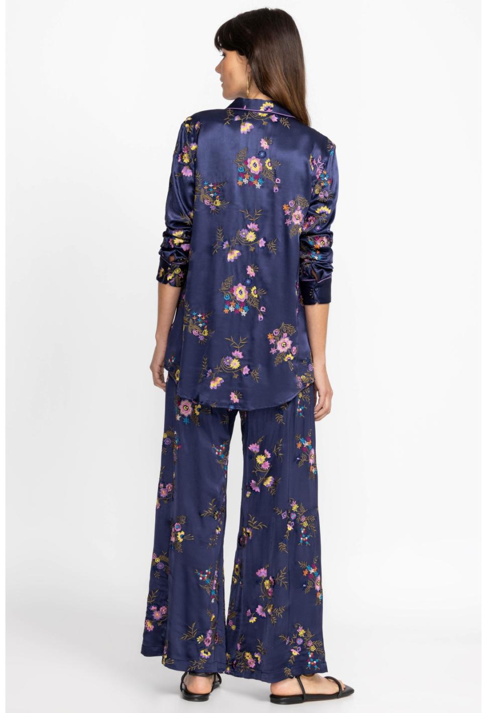 Women Bottoms | Johnny Was Misty Rayon Easy Pant Sapphire Blue