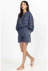 Women Bottoms | Johnny Was Patched Ikat Linen Paperbag Short Patched Ikat