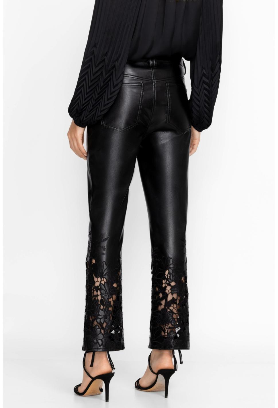 Women Bottoms | Johnny Was Portia Vegan Leather Pant Black