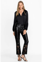 Women Bottoms | Johnny Was Portia Vegan Leather Pant Black