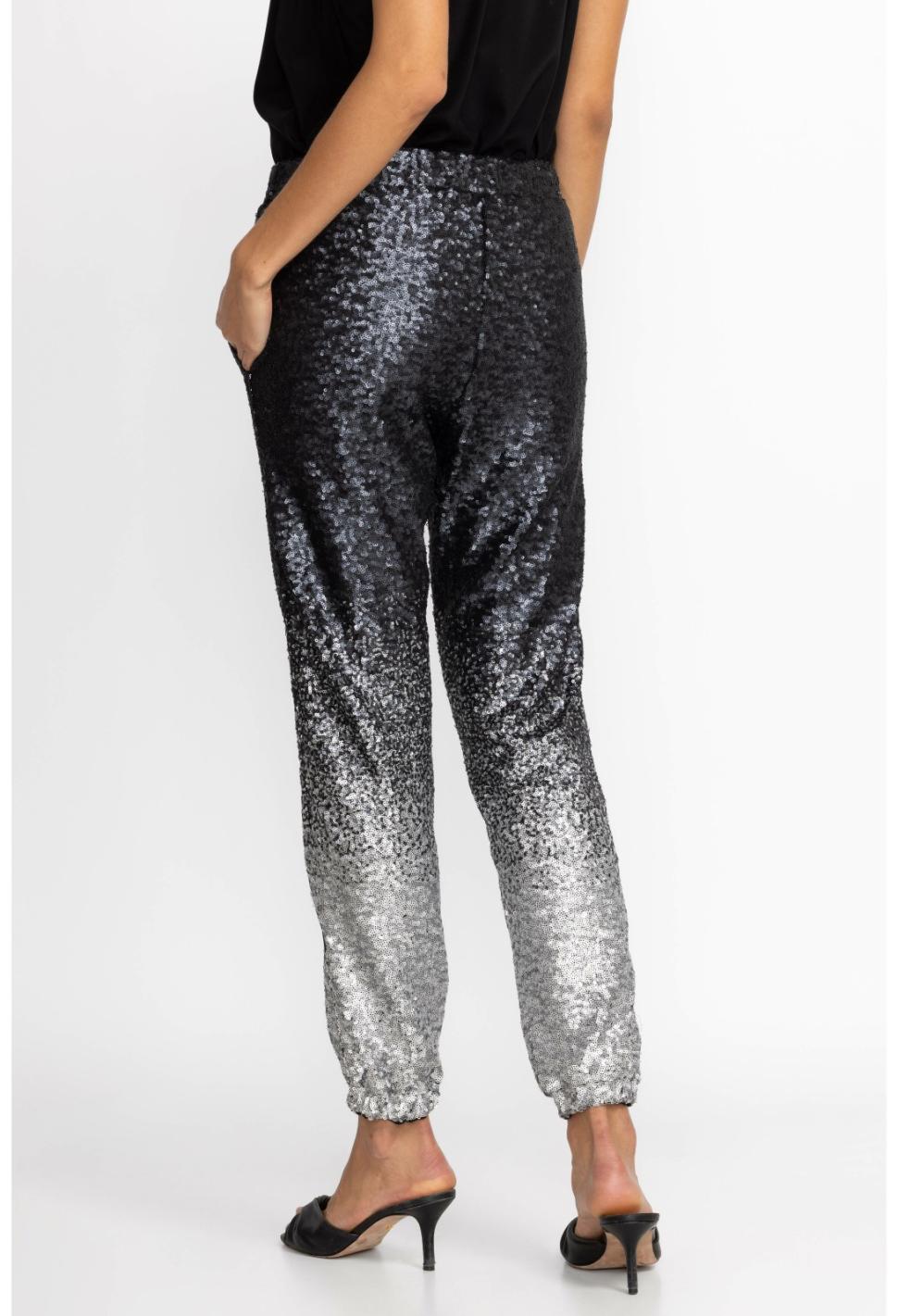 Women Bottoms | Johnny Was Sequin Black Simona Jogger Black