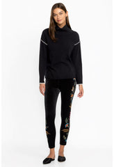 Women Bottoms | Johnny Was Sidonia Velvet Stretch Legging Black