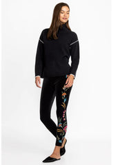 Women Bottoms | Johnny Was Sidonia Velvet Stretch Legging Black