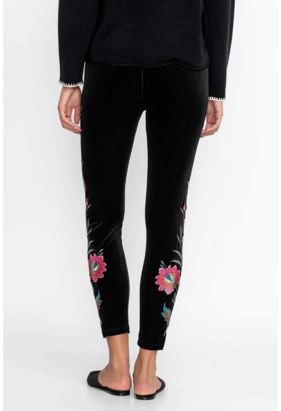 Women Bottoms | Johnny Was Sidonia Velvet Stretch Legging Black
