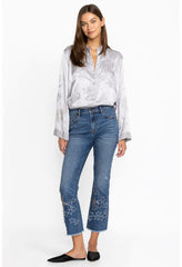 Women Bottoms | Johnny Was Stars Dance Cropped Baby Boot Jean Vintage Aged Wash