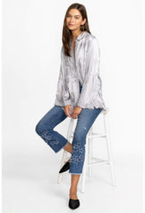 Women Bottoms | Johnny Was Stars Dance Cropped Baby Boot Jean Vintage Aged Wash