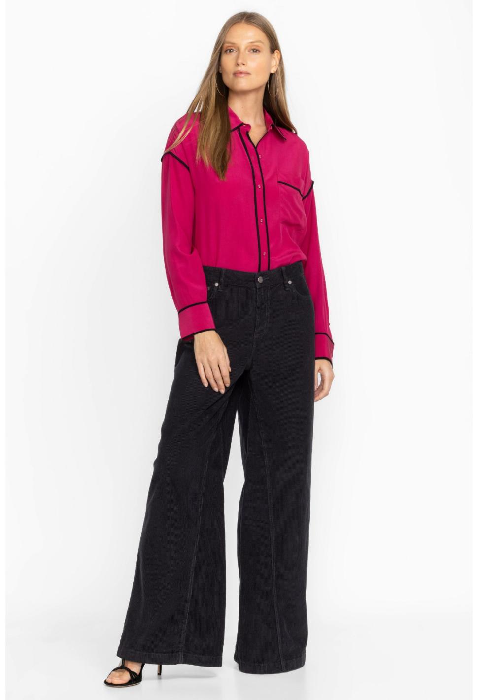 Women Bottoms | Johnny Was Suki Wide Leg Jean Black