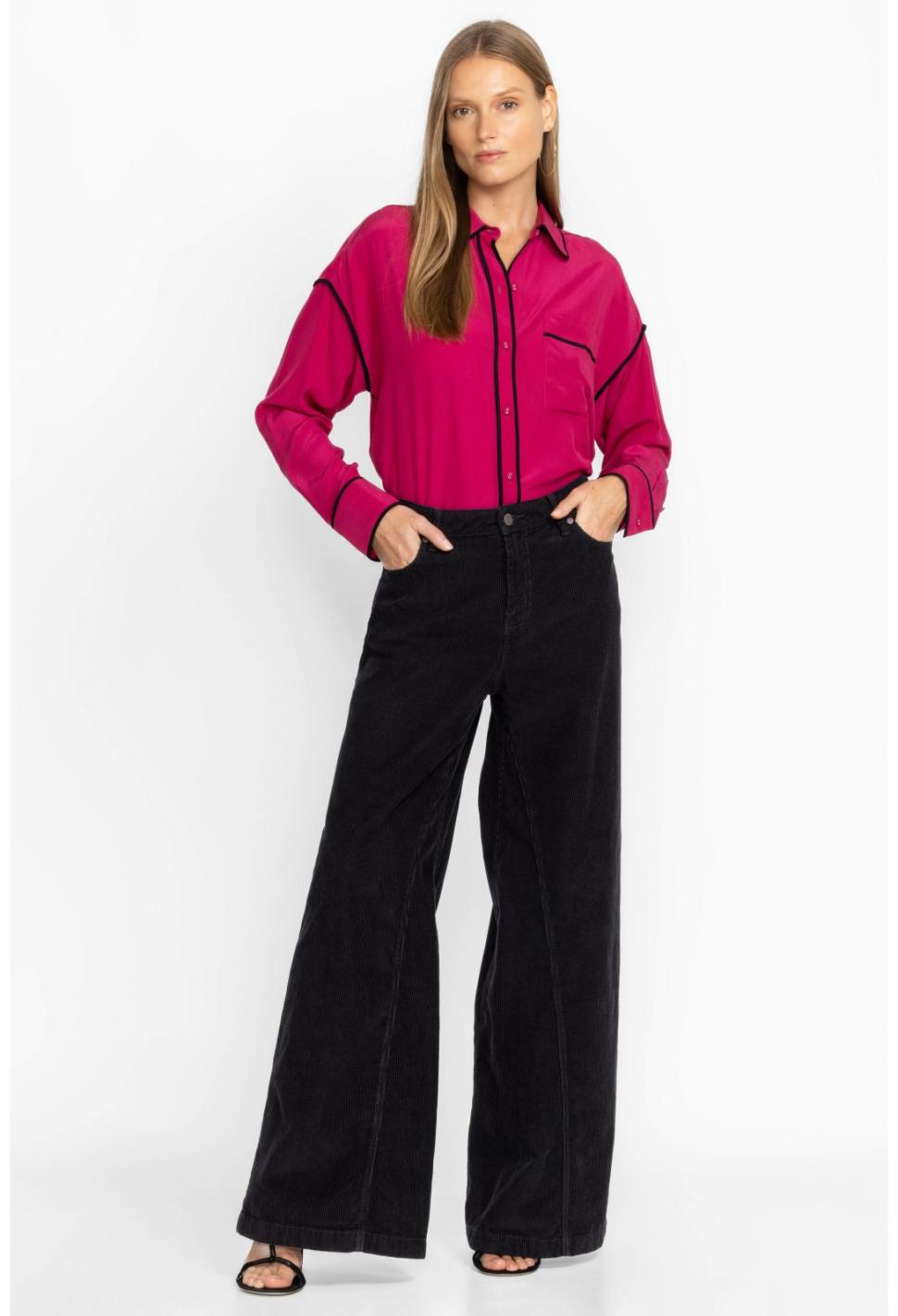 Women Bottoms | Johnny Was Suki Wide Leg Jean Black