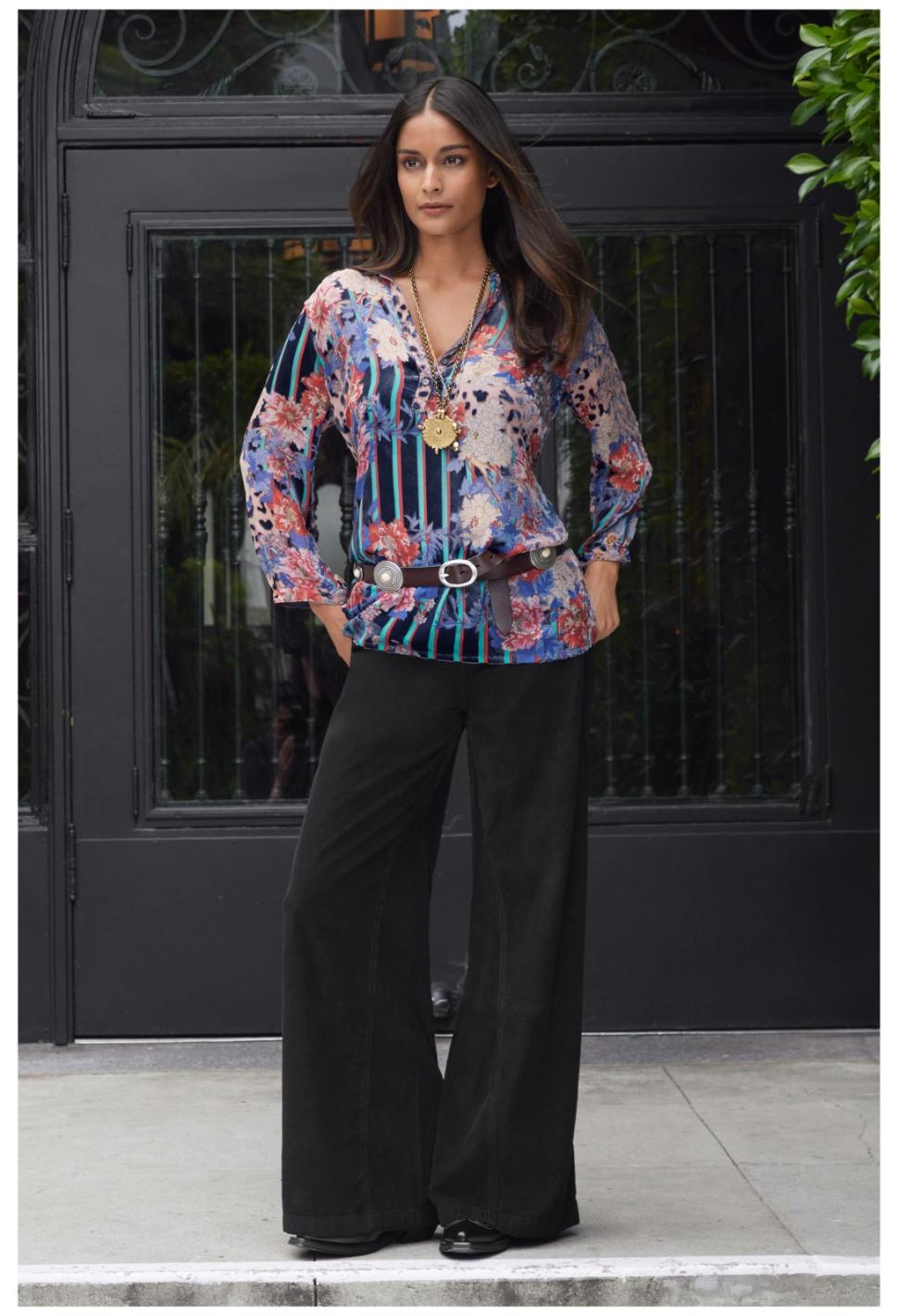 Women Bottoms | Johnny Was Suki Wide Leg Jean Black