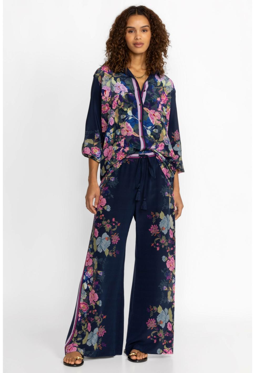 Women Bottoms | Johnny Was Valeria Silk Easy Pant Valeria