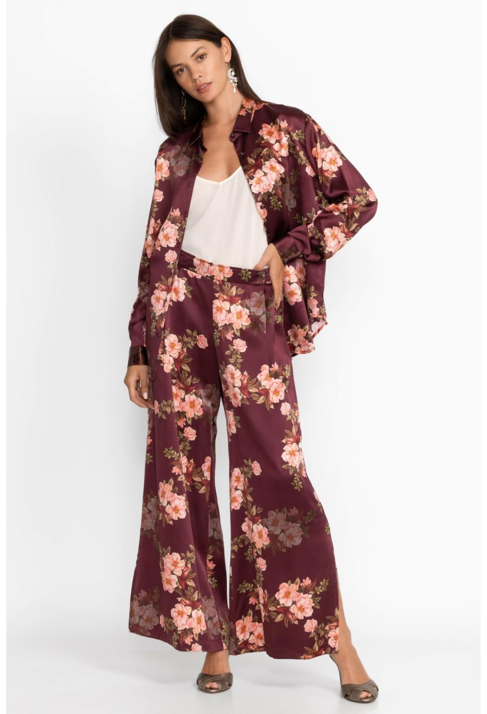 Women Bottoms | Johnny Was Winonna Silk Easy Pant Winonna