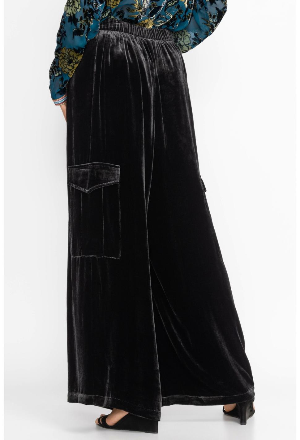 Women Bottoms | Johnny Was Zatima Silk Cargo Pant Black