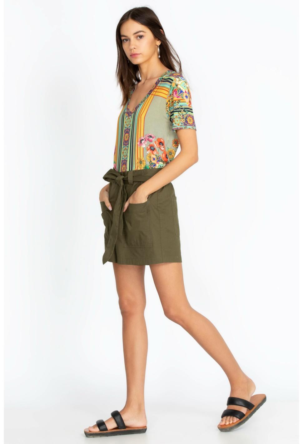 Women Bottoms | Johnny Was Zola Poplin Short Vintage Green