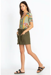 Women Bottoms | Johnny Was Zola Poplin Short Vintage Green