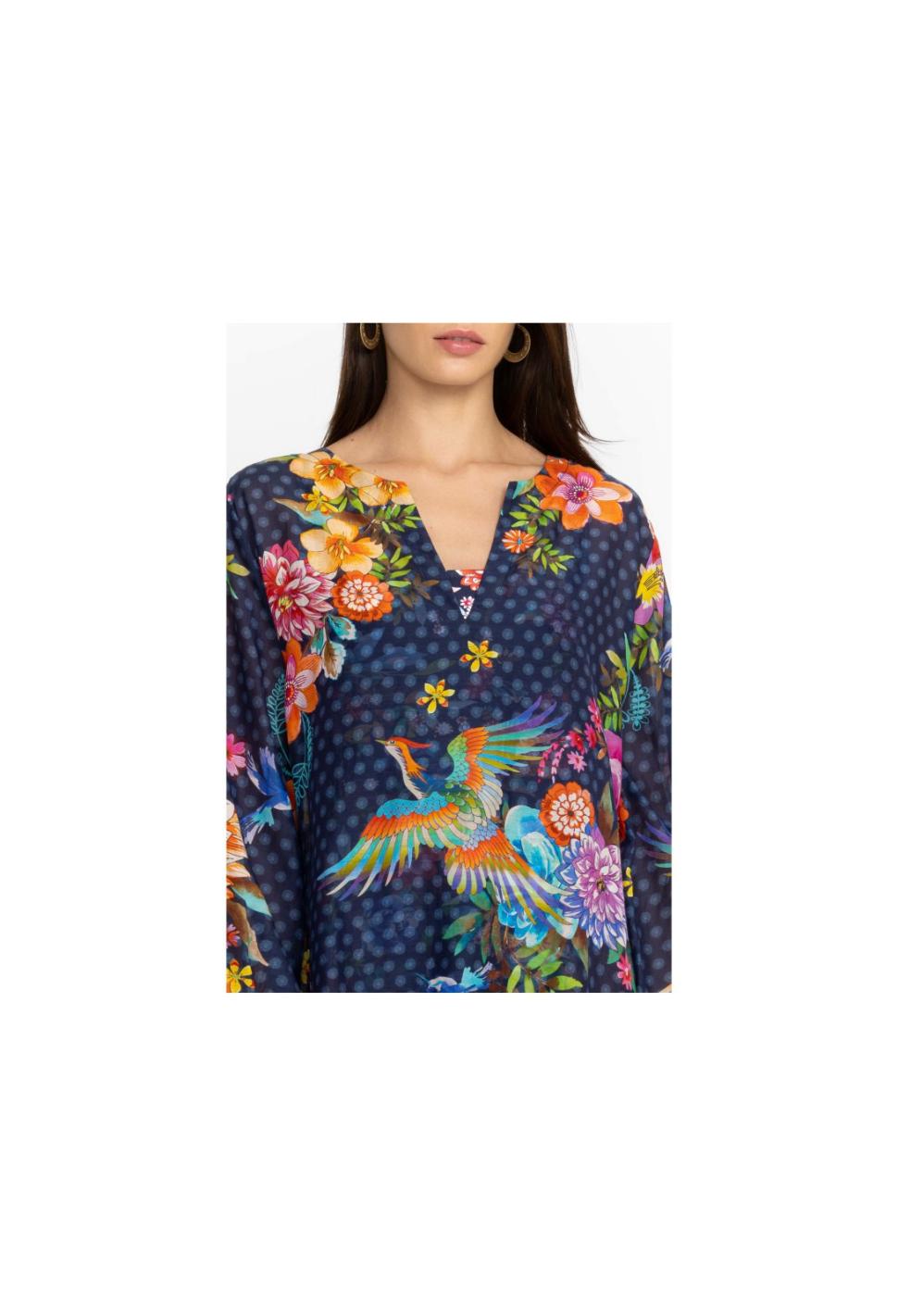 Women Cover Ups &amp; Kimonos | Johnny Was Ocean Dreamer Puff Sleeve Maxi Cover-Up Ocean Dreamer