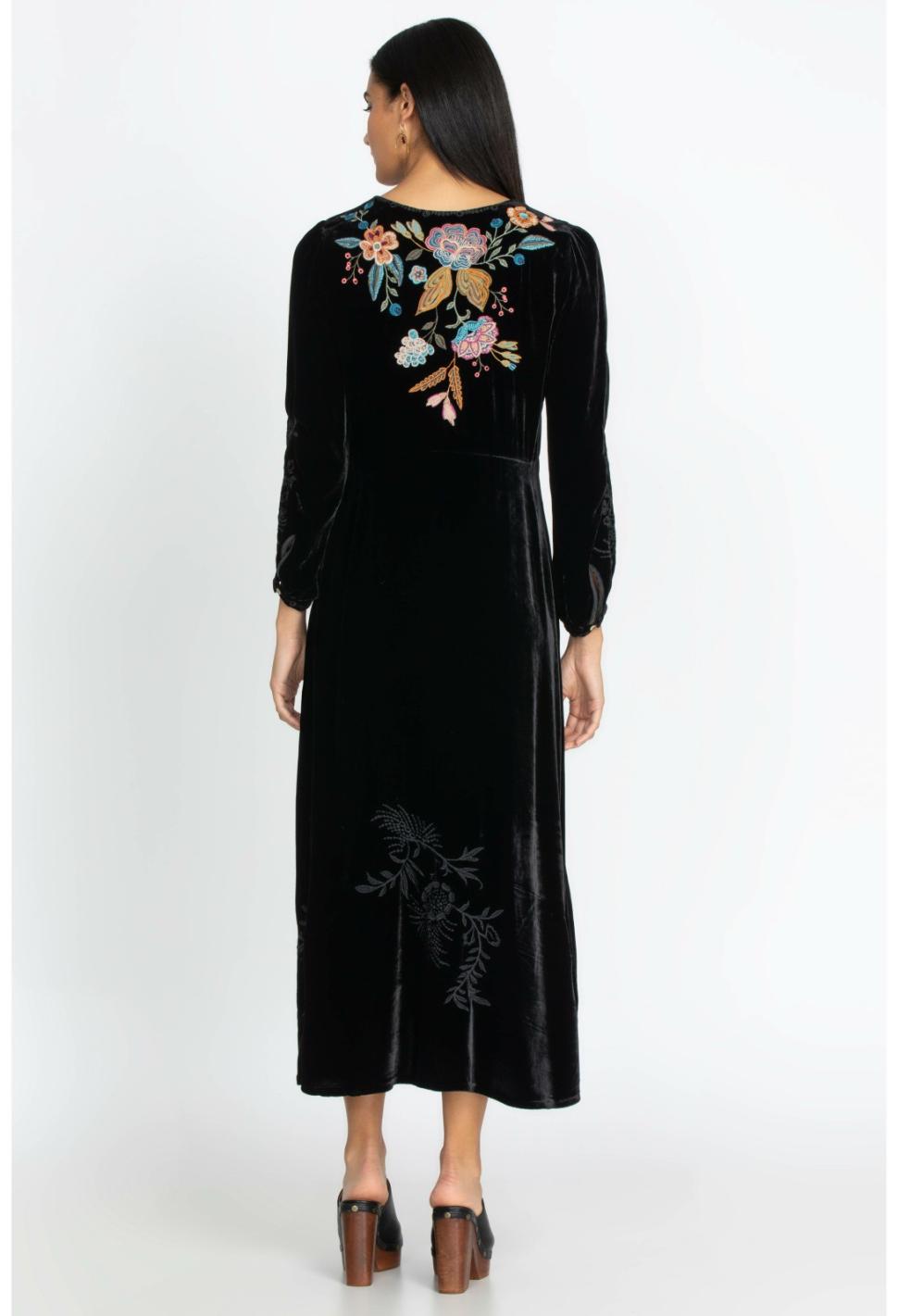 Women Dresses | Johnny Was Bianca Velvet Maxi Dress Black