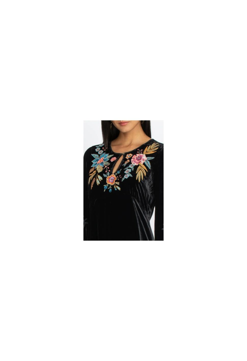 Women Dresses | Johnny Was Bianca Velvet Maxi Dress Black