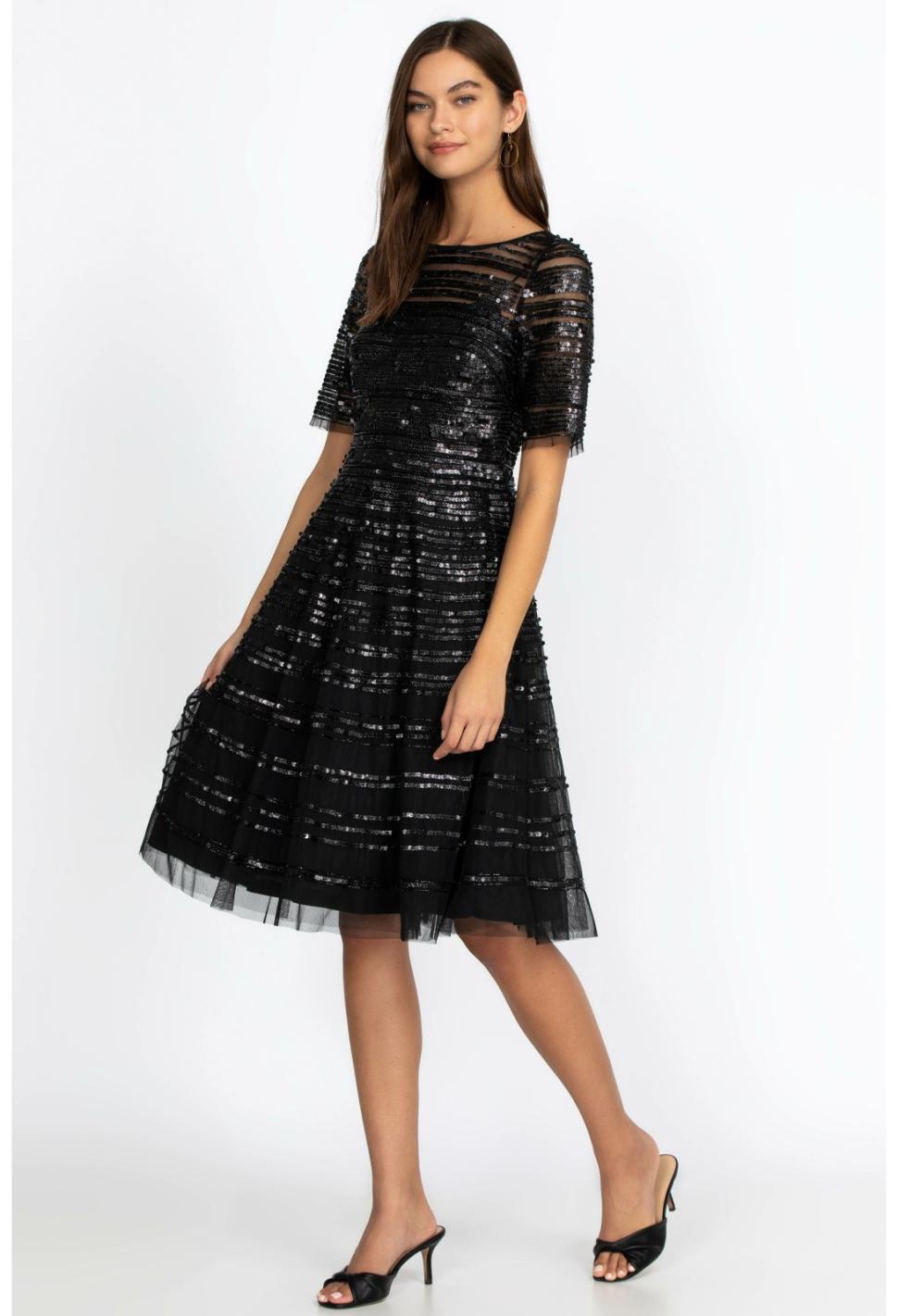 Women Dresses | Johnny Was Black Beaded Mesh Dress Black