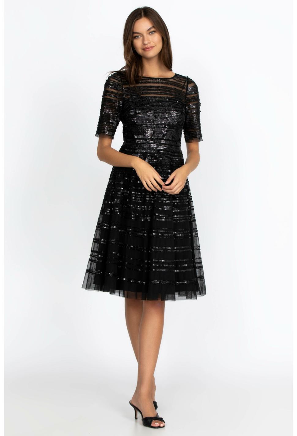 Women Dresses | Johnny Was Black Beaded Mesh Dress Black