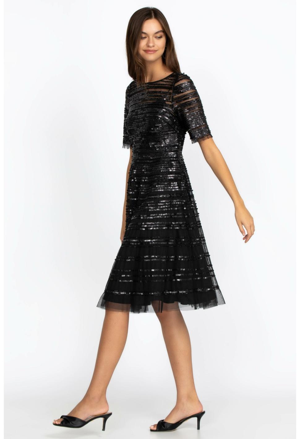 Women Dresses | Johnny Was Black Beaded Mesh Dress Black