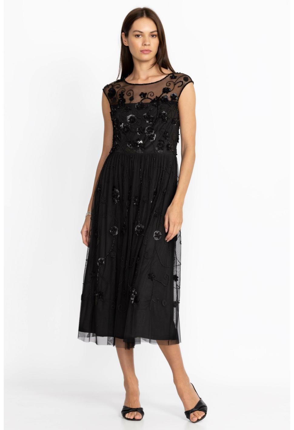 Women Dresses | Johnny Was Black Flower Beaded Maxi Dress Black Flower