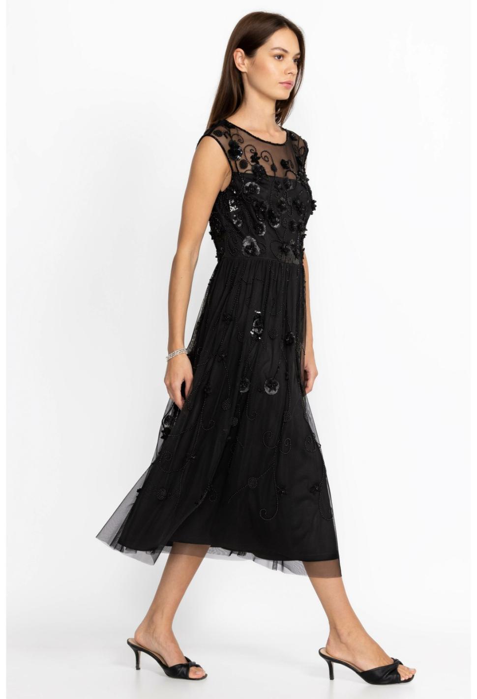 Women Dresses | Johnny Was Black Flower Beaded Maxi Dress Black Flower