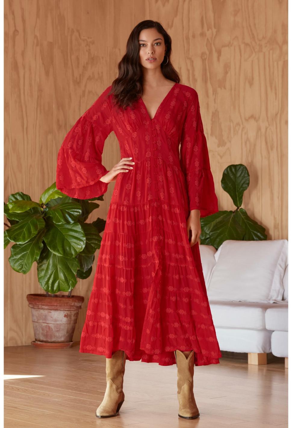 Women Dresses | Johnny Was Bonnie Adenium Dress Raspberry