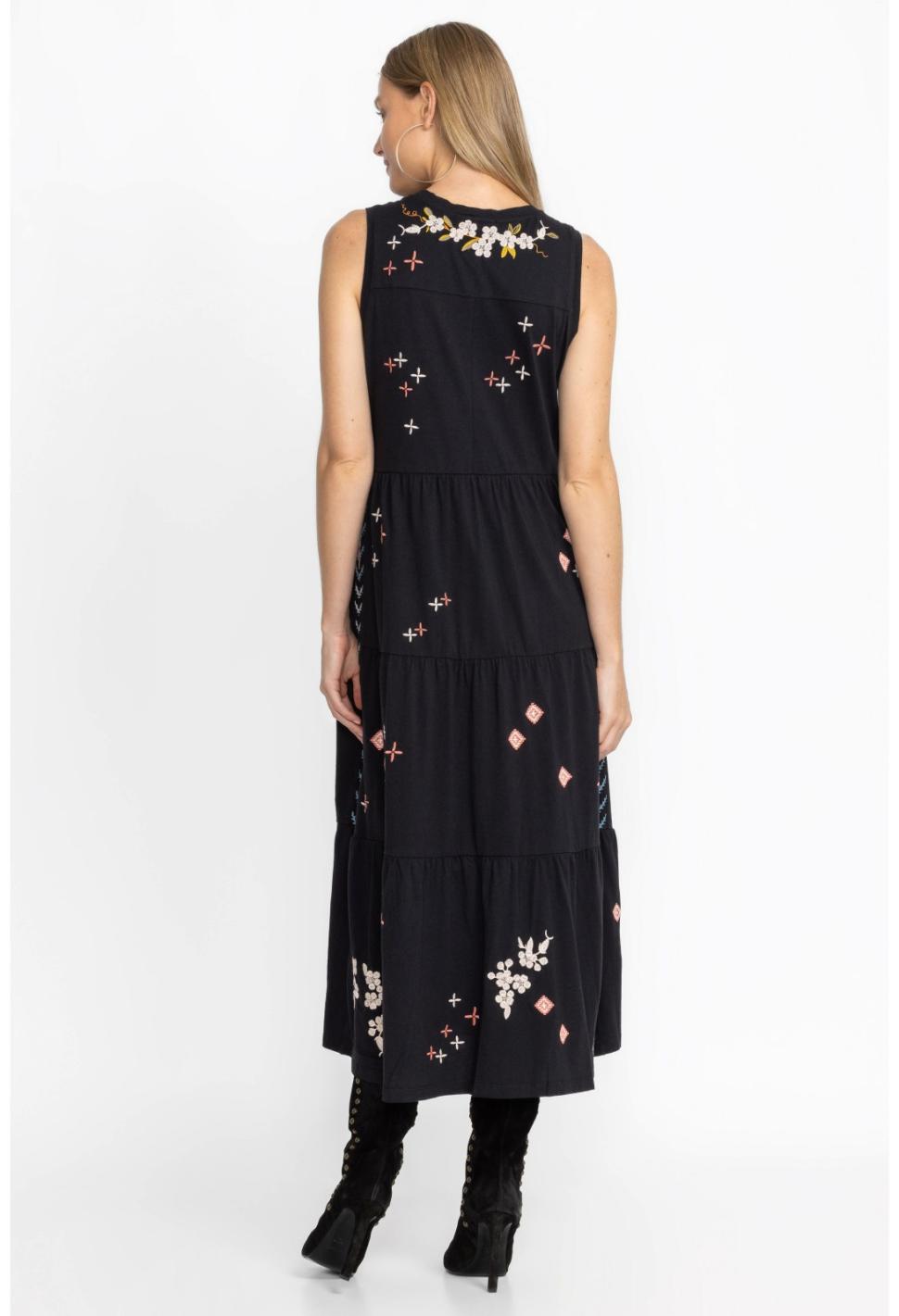 Women Dresses | Johnny Was Ceretti Tiered Maxi Tank Dress Black