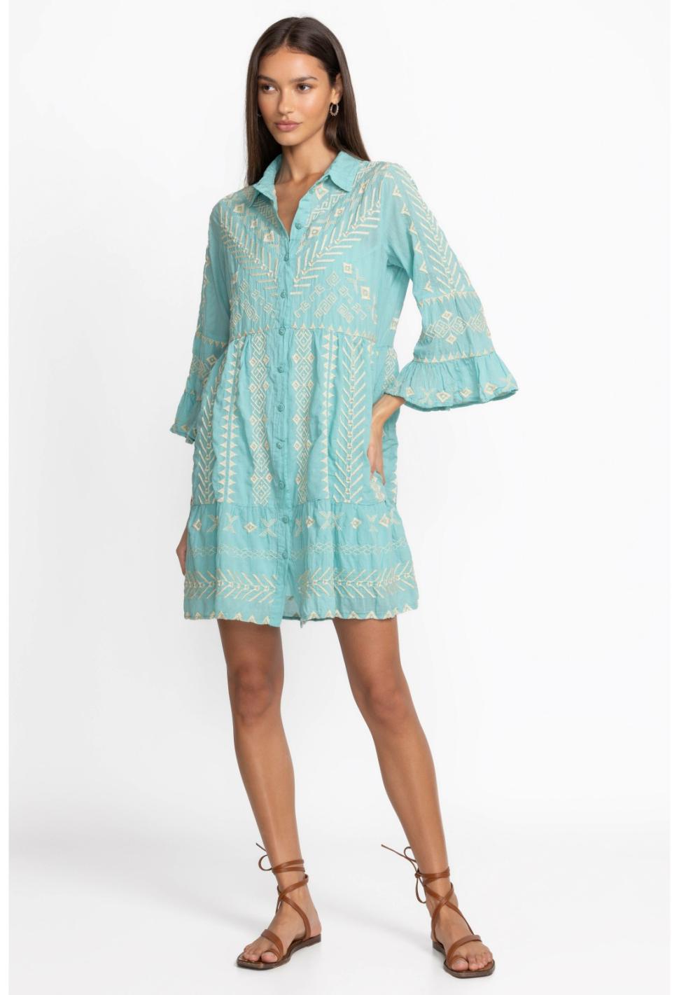 Women Dresses | Johnny Was Charis Easy Tiered Dress Marine Blue