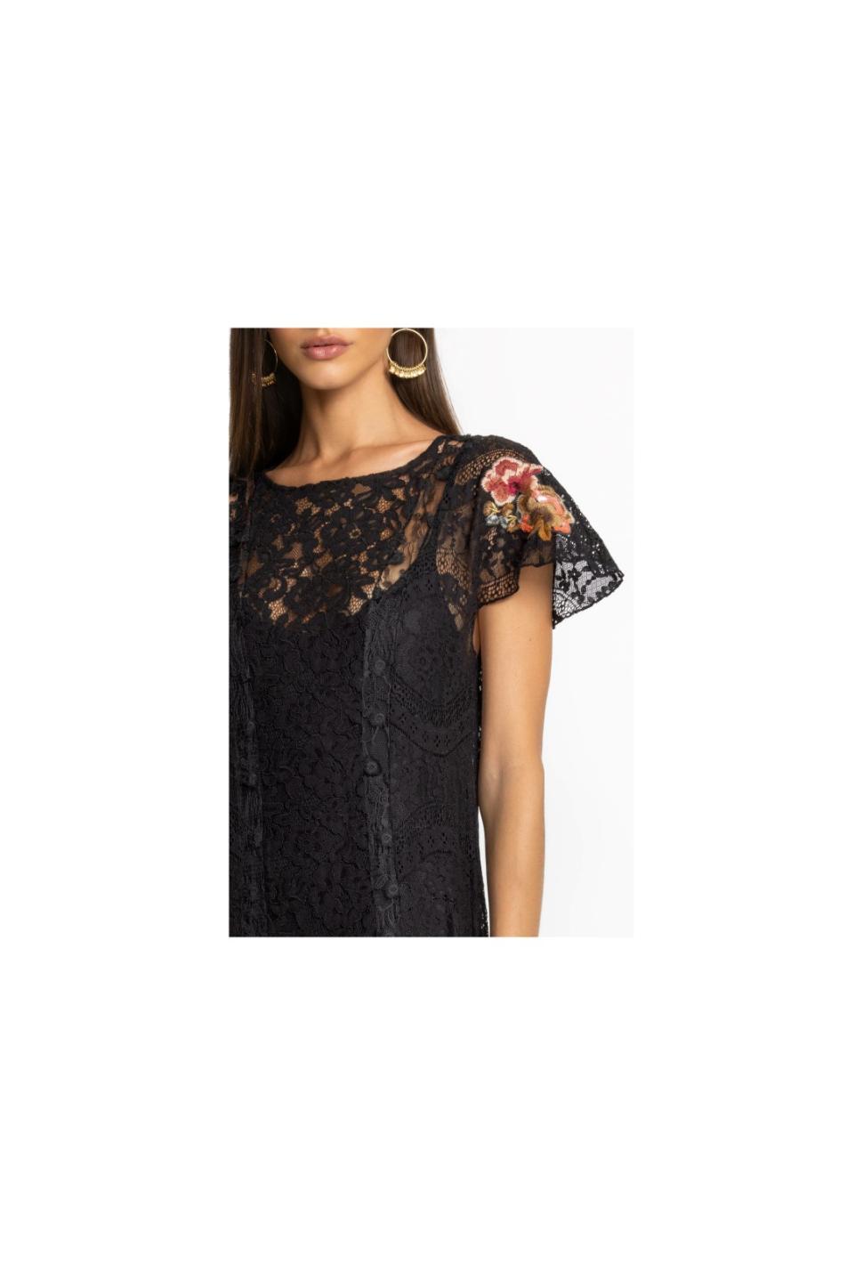 Women Dresses | Johnny Was Cloe Lace Dress Black