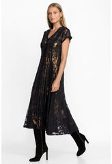 Women Dresses | Johnny Was Dina Mesh Midi Dress Black
