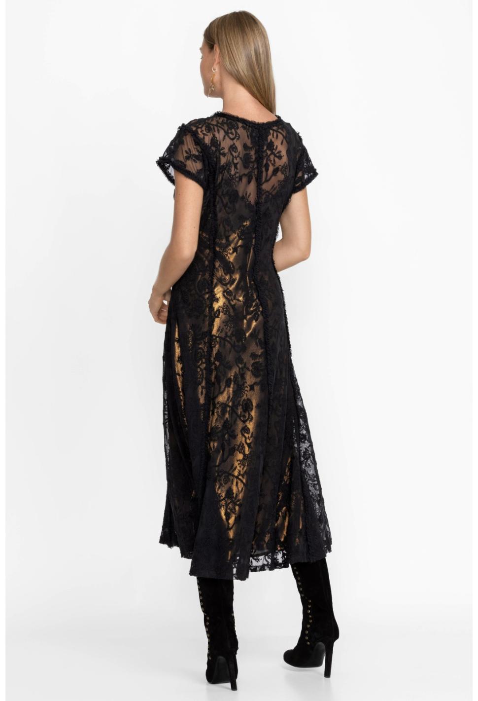 Women Dresses | Johnny Was Dina Mesh Midi Dress Black