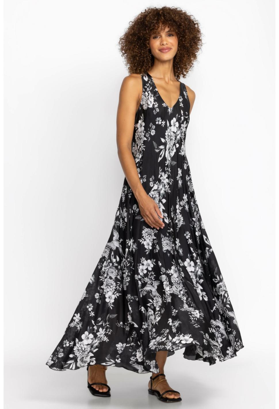 Women Dresses | Johnny Was Dreamer Silk Bias Dress Charcoal Dreamer